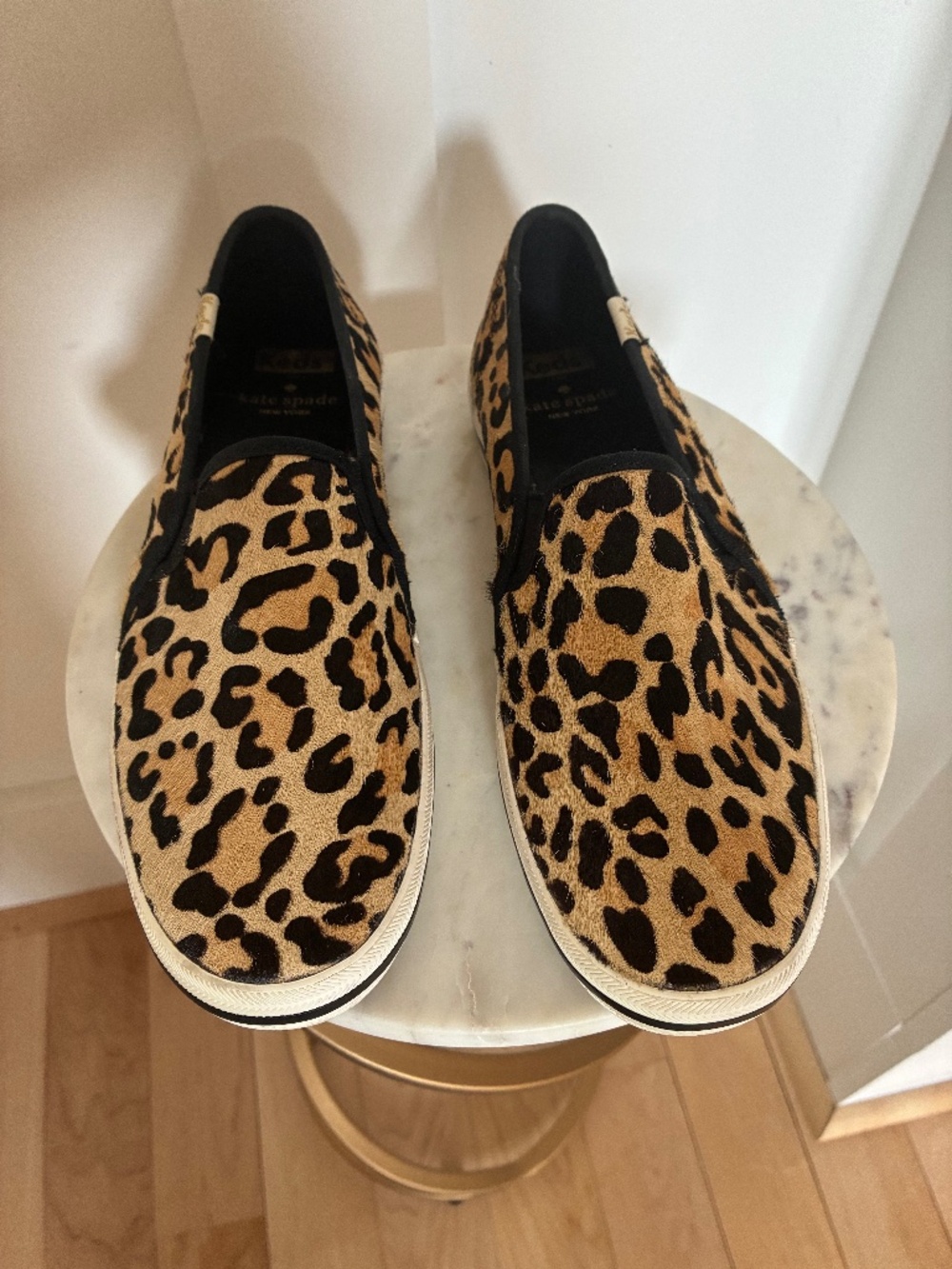 Keds x Kate Spade leopard print slip on sneakers
